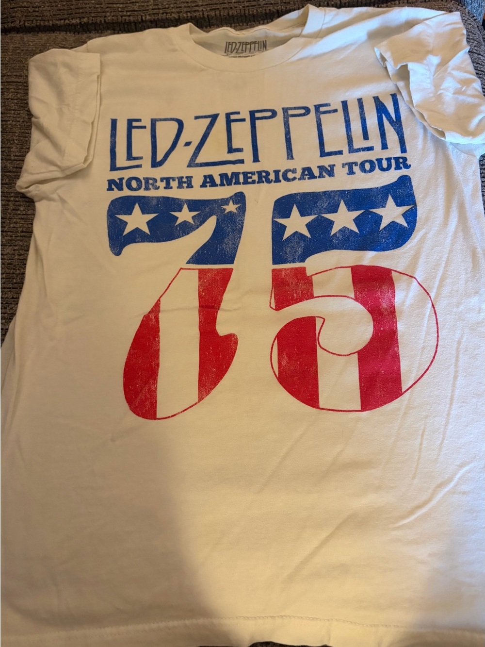 Led Zeppelin White '75 North American Tour Graphic Tee